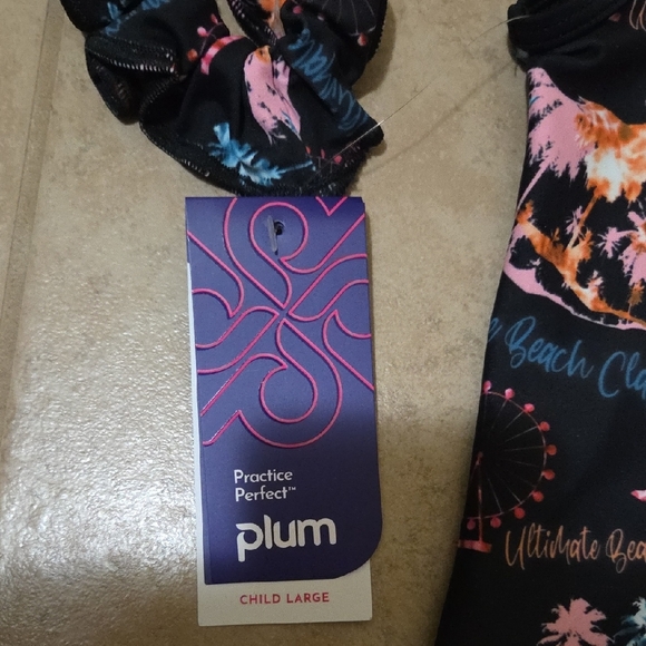 Black One-Piece Swimsuit with Floral Accents - Picture 3 of 4